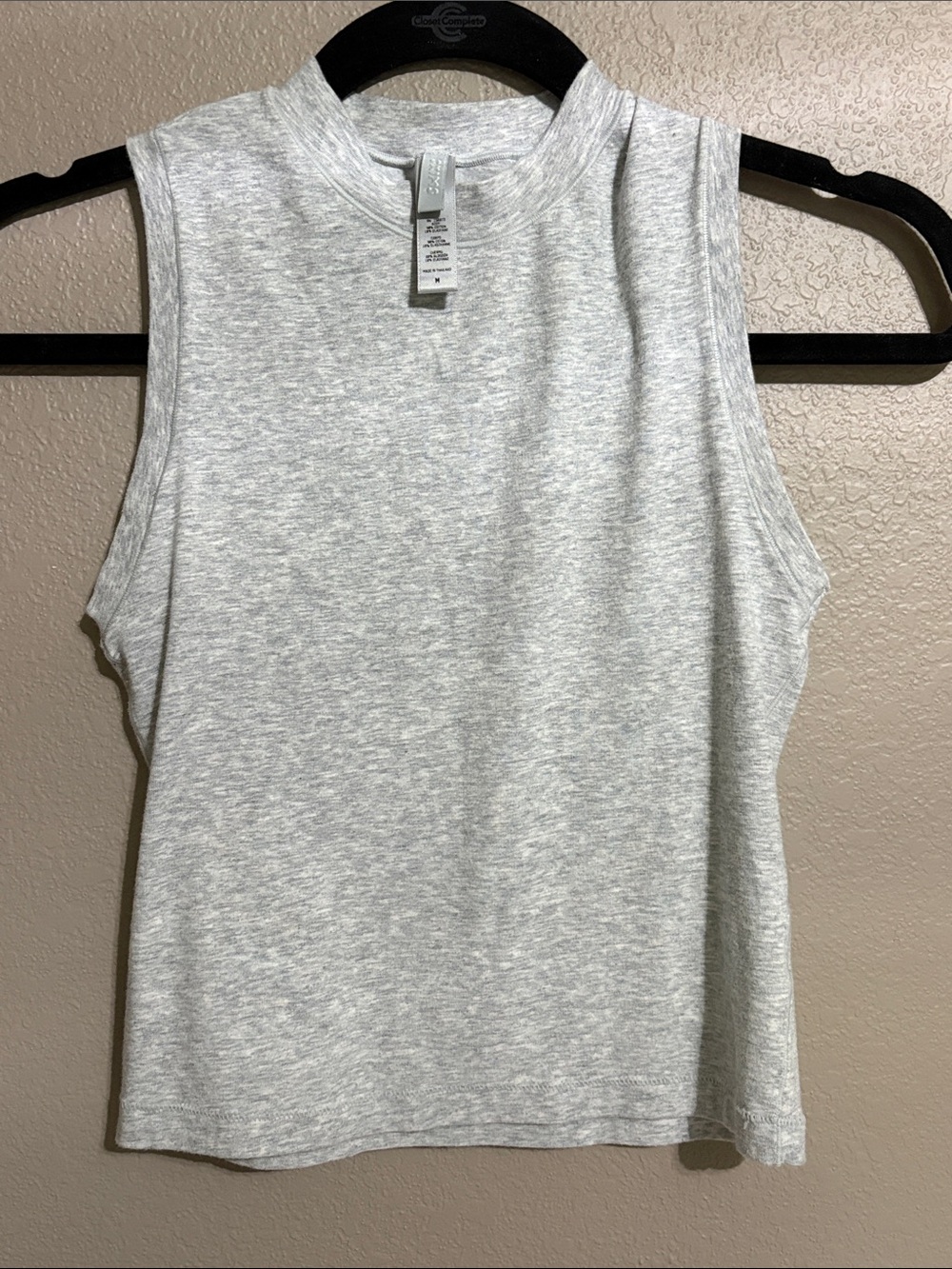 SKIMS Heather Light Gray Sleeveless Mock Neck Tank